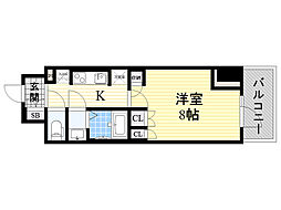 COMFORIA江坂 1Kの間取図画像