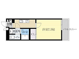 クレイノ清都3 1Kの間取図画像