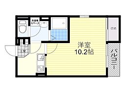 レオネクストサン 1Kの間取図画像