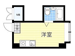 サンハウス箕面 ワンルームの間取図画像