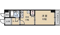 ライオンズマンション豊中螢池 1DKの間取図画像