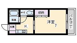 パークウッドプレイス 1Kの間取図画像