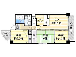 ソレイユ石橋 3LDKの間取図画像