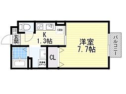 春紫苑 1Kの間取図画像