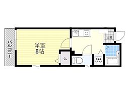 エンゲルベルク小花 1Kの間取図画像