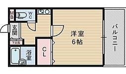 グリーンヒル江坂 1Kの間取図画像