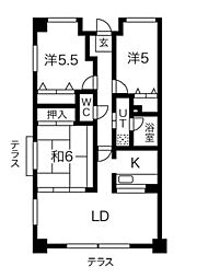 グランビスタ上新田 3LDKの間取図画像