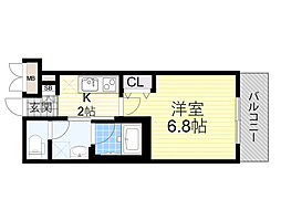 WELLSQUARE石橋阪大前 1Kの間取図画像