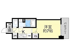 ディームス江坂 1Kの間取図画像