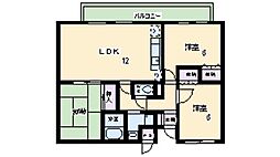 ベルクォーレ・上池田 3LDKの間取図画像
