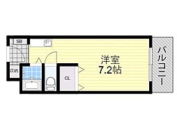 アクセス・コート箕面 1Kの間取図画像