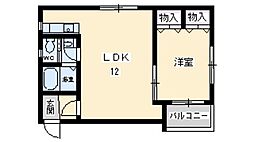 カルム緑地 1LDKの間取図画像