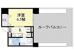 オリエンタル江坂 1Kの間取図画像