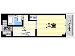 シャンティ池田 1Kの間取図画像