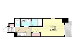 エスリード大阪ザ・ルクス 13階1Kの間取り