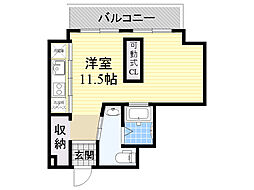 ポルトボヌール ワンルームの間取図画像