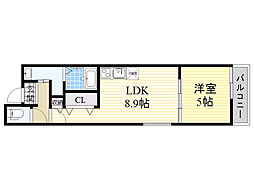 フジパレス池田南1番館 1LDKの間取図画像