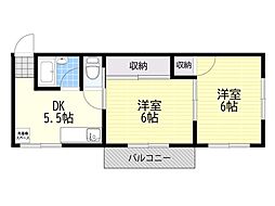 カーサ396 2DKの間取図画像