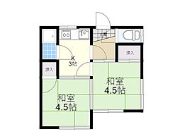 第一ハウス 2Kの間取図画像