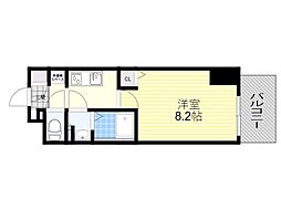 TOPAZ江坂 1Kの間取図画像