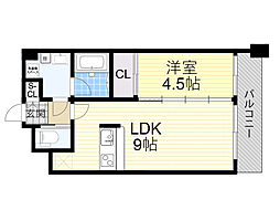プレジオ緑地公園 1LDKの間取図画像