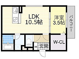 ル・リアン壱番館 1LDKの間取図画像