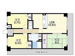 ル・アン緑地 3LDKの間取図画像