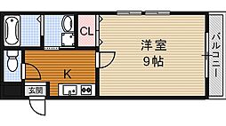 マノワール2番館 1Kの間取図画像