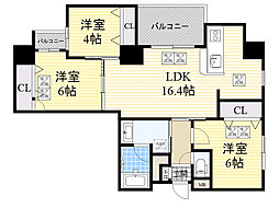 グランデージ池田栄本町 3LDKの間取図画像