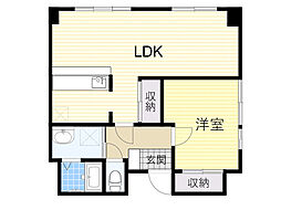 クレハ220 1LDKの間取図画像