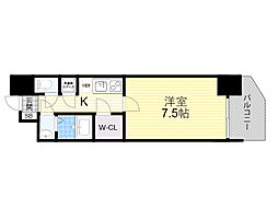 スペーシア江坂広芝町 1Kの間取図画像