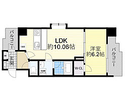 スプランディッド新大阪5 1LDKの間取図画像