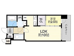セレニテ西中島アリア弐番館 1LDKの間取図画像