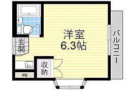 マンションミネット3号館 ワンルームの間取図画像