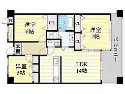 プレミール桃山台 3LDKの間取図画像