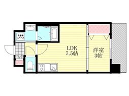 Attirant西三国 1LDKの間取図画像