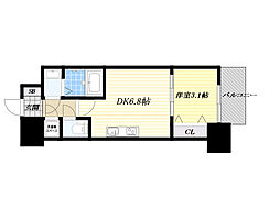 アドバンス江坂ラシュレ 1DKの間取図画像