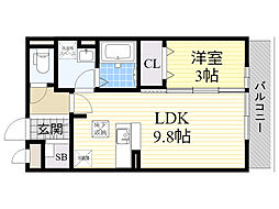 AZALEAPROMENADE 1LDKの間取図画像