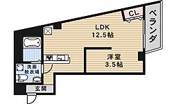 suju ワンルームの間取図画像