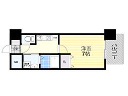 ファーストフィオーレ江坂江の木町パークサイド 1Kの間取図画像
