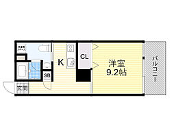 グランヴァレー彩都 1Kの間取図画像