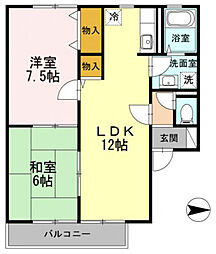 マイルドコート 2LDKの間取図画像