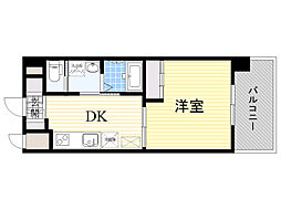 江坂KTビルアール・エスフラッツ 1DKの間取図画像