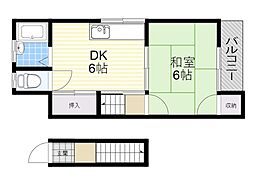畦崎文化 1DKの間取図画像