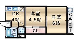 天竺苑 2Kの間取図画像