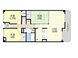 ブランドール萩原 3LDKの間取図画像