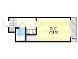 ラ・フォーレ石橋 1Kの間取図画像