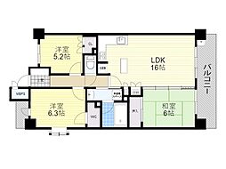 ザ・ライオンズ池田I棟 3LDKの間取図画像