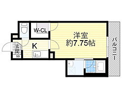 ウェルスクエア池田井口堂 1Kの間取図画像