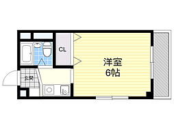第一インテリジェントビル 1Kの間取図画像